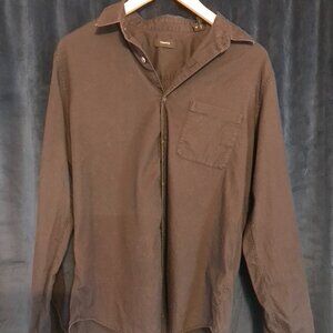 Theory Mens Size Medium Button Down Black